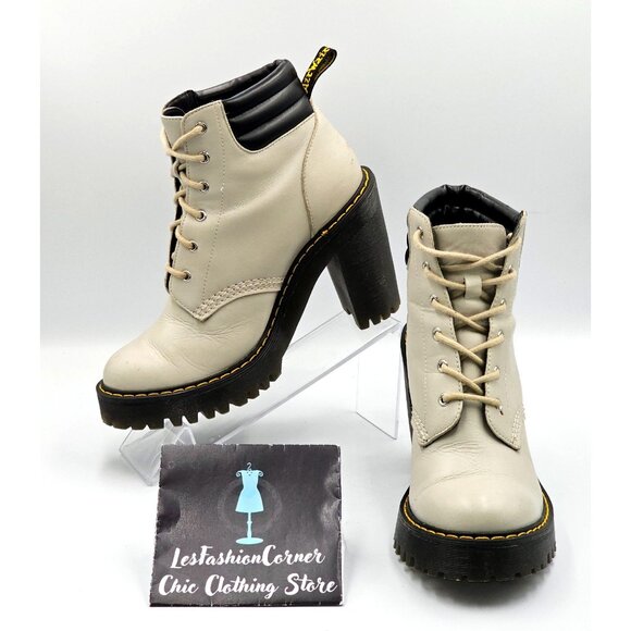 Dr. Martens Shoes - Dr. Martens Women's Beige Persephone Buttero Lace-Up Ankle Boot Size 6 2833